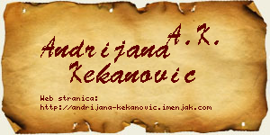 Andrijana Kekanović vizit kartica